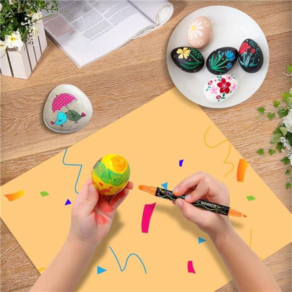 24 Colors Dual Tip Acrylic Paint Pens Markers, Premium Acrylic Paint Pens - Picture 2 of 7